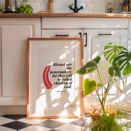 Christliche Weihnachtsmauer Matthew 5:9 Poster