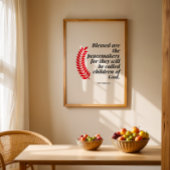 Christliche Weihnachtsmauer Matthew 5:9 Poster