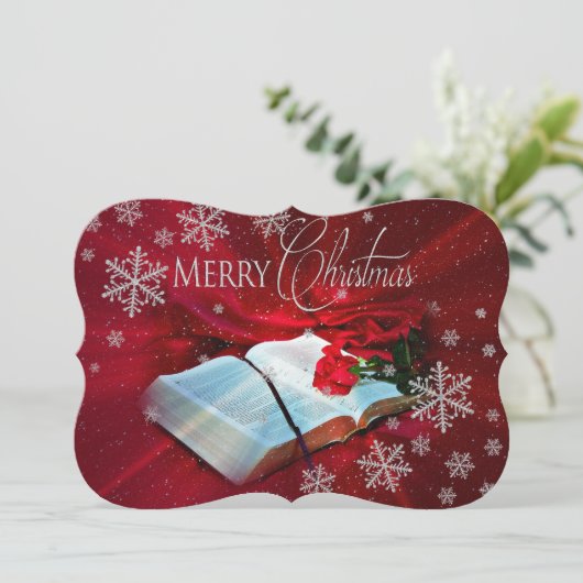 Christliche Weihnachtsnacht Feiertagskarte (Stehend Vorderseite)