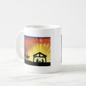 Christliche Weihnachtsnativity-Szene Kaffeetasse (Vorderseite Links)