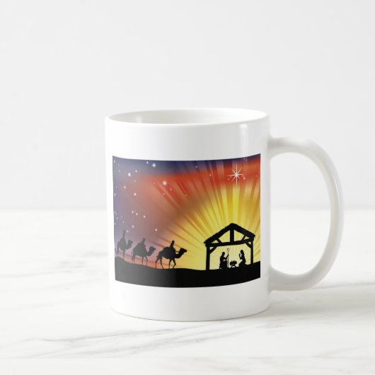 Christliche Weihnachtsnativity-Szene Kaffeetasse (Rechts)