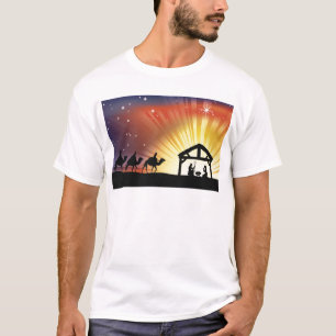 Christliche Weihnachtsnativity-Szene T-Shirt