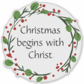 Christliche Weihnachtsschrift Aufkleber (Vorderseite)