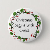 Christliche Weihnachtsschrift Button (Vorderseite)