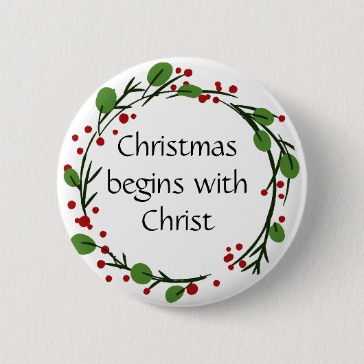 Christliche Weihnachtsschrift Button (Vorderseite)