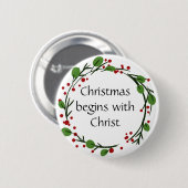 Christliche Weihnachtsschrift Button (Vorne & Hinten)