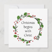 Christliche Weihnachtsschrift Feiertagskarte (Rückseite)