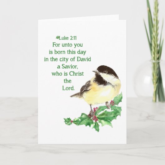 Christliche Weihnachtsschrift Feiertagskarte (Vorderseite)