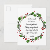 Christliche Weihnachtsschrift Feiertagspostkarte (Vorne/Hinten)