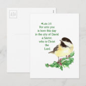 Christliche Weihnachtsschrift Feiertagspostkarte (Vorne/Hinten)