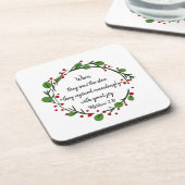 Christliche Weihnachtsschrift Getränkeuntersetzer (Linke Seite)