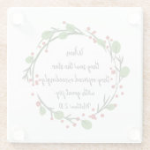 Christliche Weihnachtsschrift Glasuntersetzer (Rückseite)