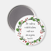 Christliche Weihnachtsschrift Inspiration Verse Magnet (Vorderseite/Rückseite)