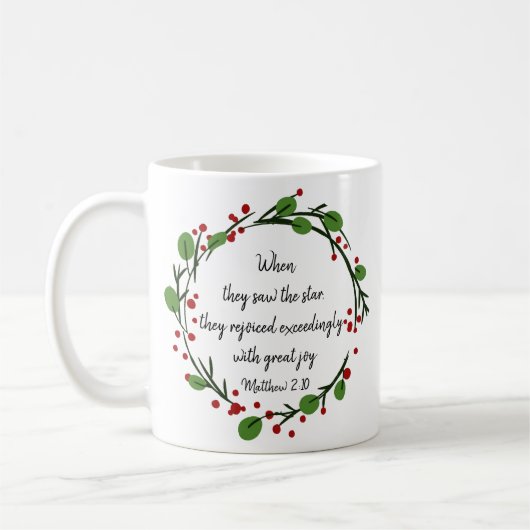 Christliche Weihnachtsschrift Kaffeetasse (Links)