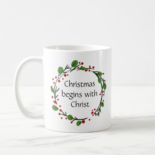 Christliche Weihnachtsschrift Kaffeetasse (Links)