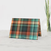 Christliche Weihnachtsschrift Kariertes Design Feiertagskarte (Rückseite)