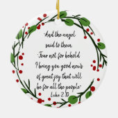 Christliche Weihnachtsschrift Keramik Ornament (Hinten)