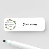 Christliche Weihnachtsschrift Namensschild (Beispiel)