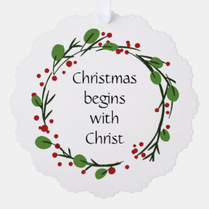 Christliche Weihnachtsschrift Ornament Karte