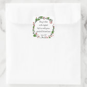 Christliche Weihnachtsschrift Quadratischer Aufkleber (Tasche)