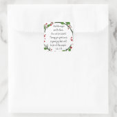 Christliche Weihnachtsschrift Quadratischer Aufkleber (Tasche)