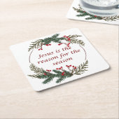 Christliche Weihnachtsschrift Rechteckiger Pappuntersetzer (angewinkelt)