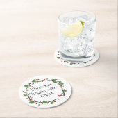 Christliche Weihnachtsschrift Runder Pappuntersetzer (Vor Ort)