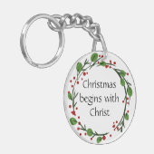 Christliche Weihnachtsschrift Schlüsselanhänger (Vorderseite links)