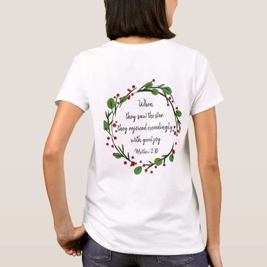 Christliche Weihnachtsschrift T-Shirt (Rückseite)
