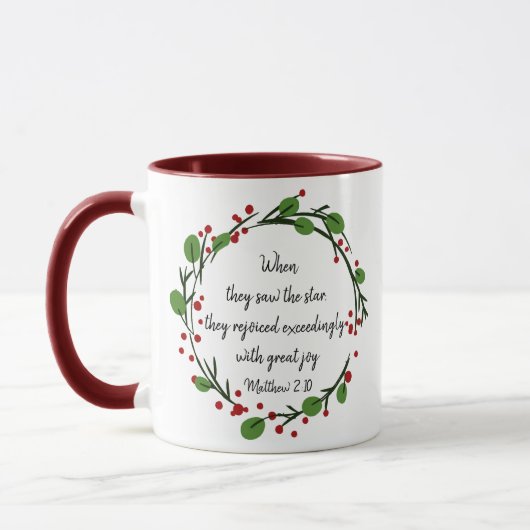Christliche Weihnachtsschrift Tasse (Links)