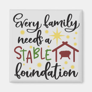Christliche Weihnachtsstall-Familienfundament Magnet