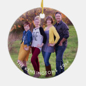 Christliche Weihnachtsverse Typografie Holiday Fot Keramik Ornament (Hinten)