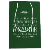 Christliche Weihnachtsverse Typografie Holiday Gre Mittlere Geschenktüte (Vorderseite)