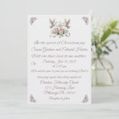 Christliche weiße Tauben und Einladung zur Hochzei (Stehend Vorderseite)