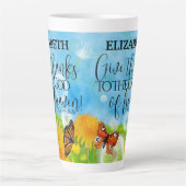 Christliche Whimsikflorale geben Dank Bibel Verse Milchtasse (Vorderseite)