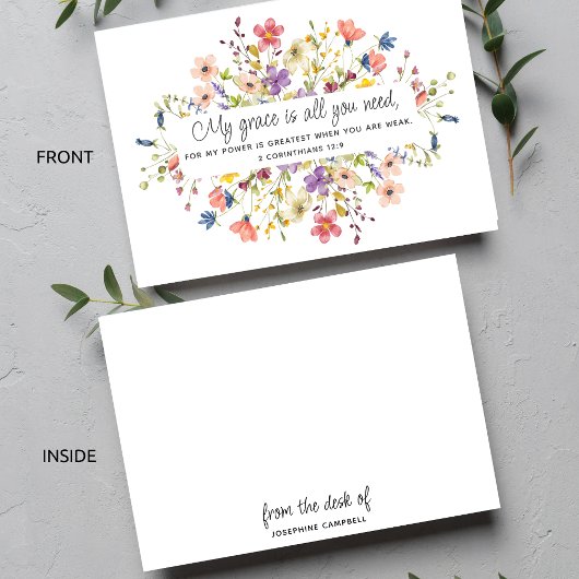 Christliche Wildblume Mit Monogramm Schrift