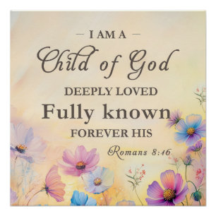 Christliche Wildblumen Aquarellbilder Kunst Poster