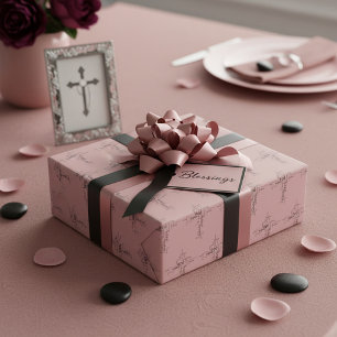 Christliche Worte Kreuz Geschenkpapier