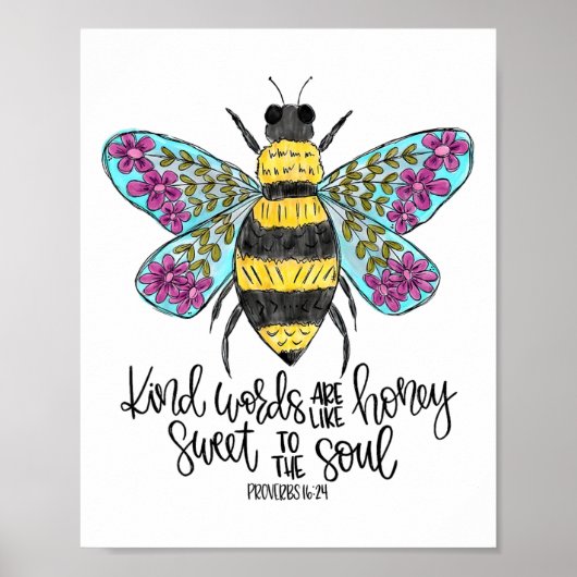 Christliche Worte sind wie Honey Bible Verse Re Poster (Vorne)