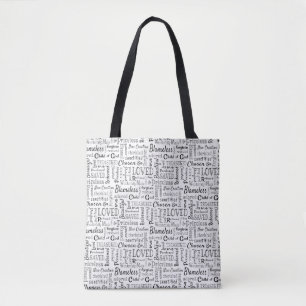 Christliche Wörter der Affirmation Word Art Tasche