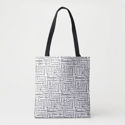 Christliche Wörter der Affirmation Word Art Tasche (Vorderseite)