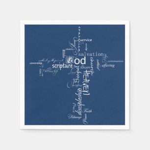 christliche Wörter Kreuz Serviette