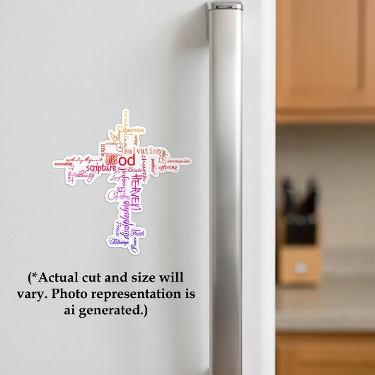 Christliche Wörter Kreuzmagnet Fotoskulptur Magnet