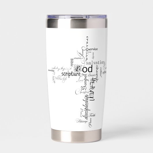 Christliche Wörter personalisiert Thermobecher (Vorderseite)