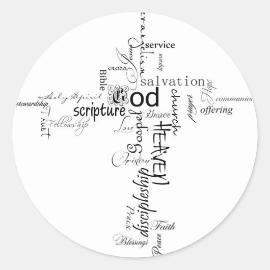 Christliche Wörter Runder Aufkleber (Vorderseite)