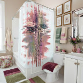 Christliche Wortkreuze Duschvorhang