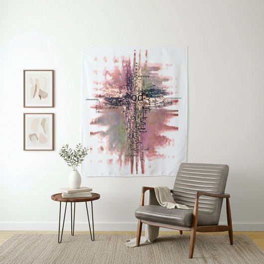 Christliche Wortkreuze Wandteppich