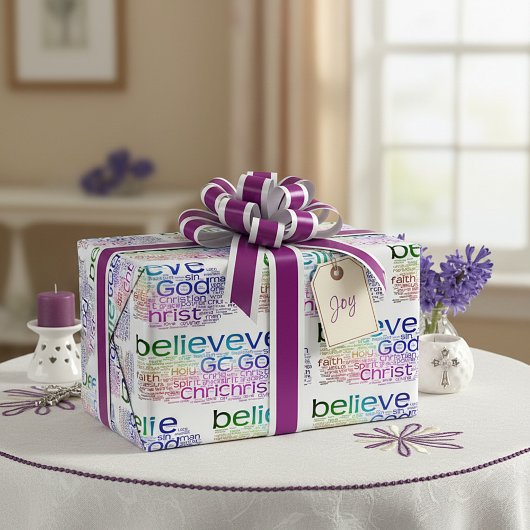 Christliche Wortwolke Geschenkpapier