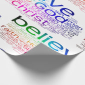 Christliche Wortwolke Geschenkpapier (Ecke)