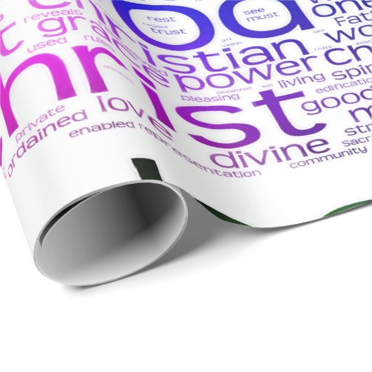 Christliche Wortwolke Geschenkpapier (Rolleneckpunkt)